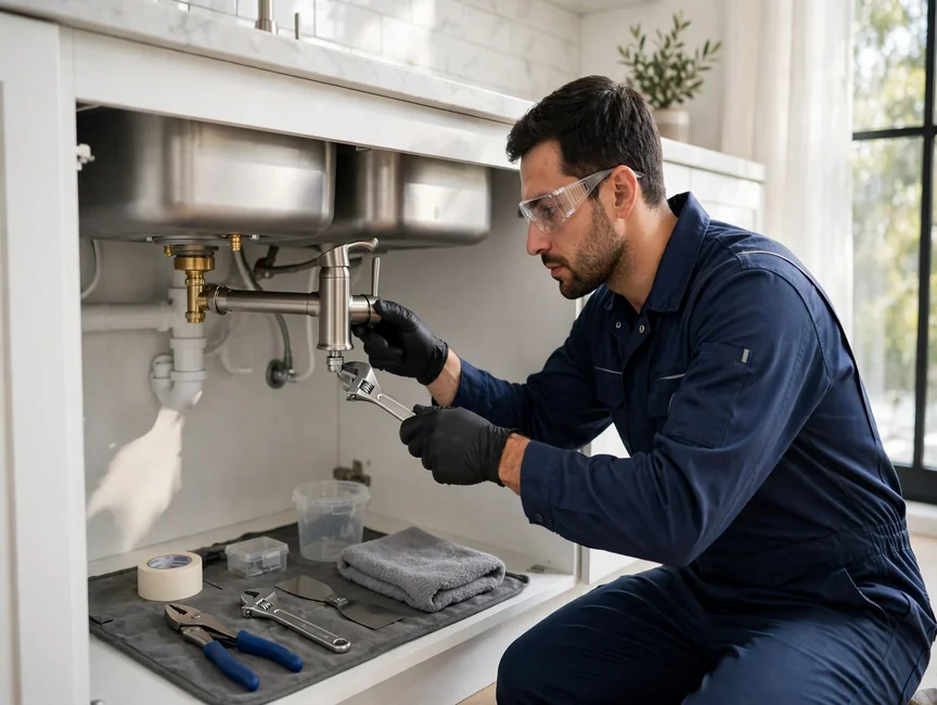 Plumbing work on residential piping