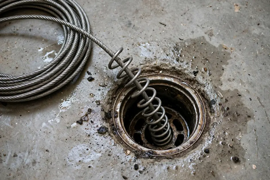 Drain cleaning cable in a drain