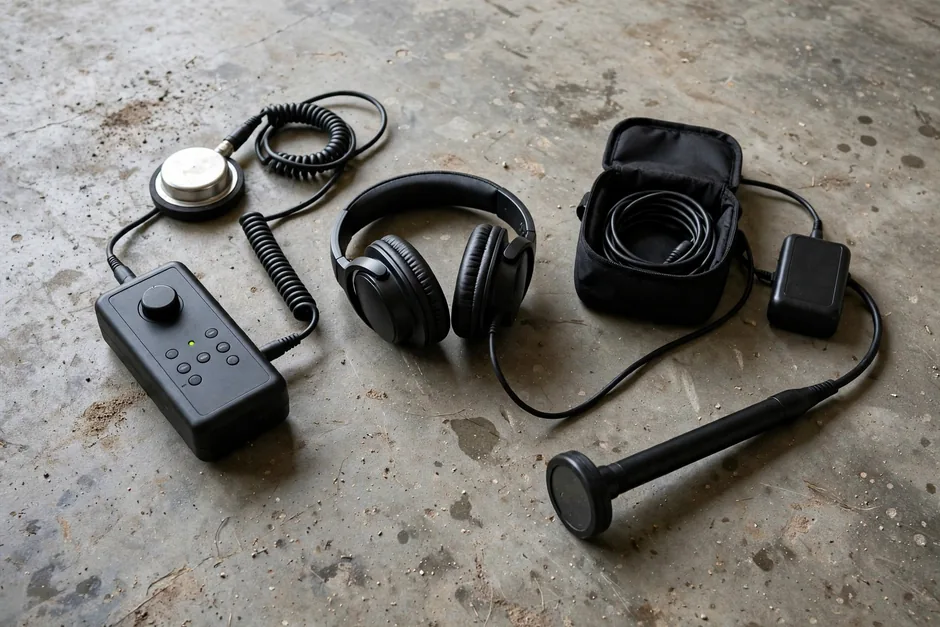 Slab leak detection listening equipment