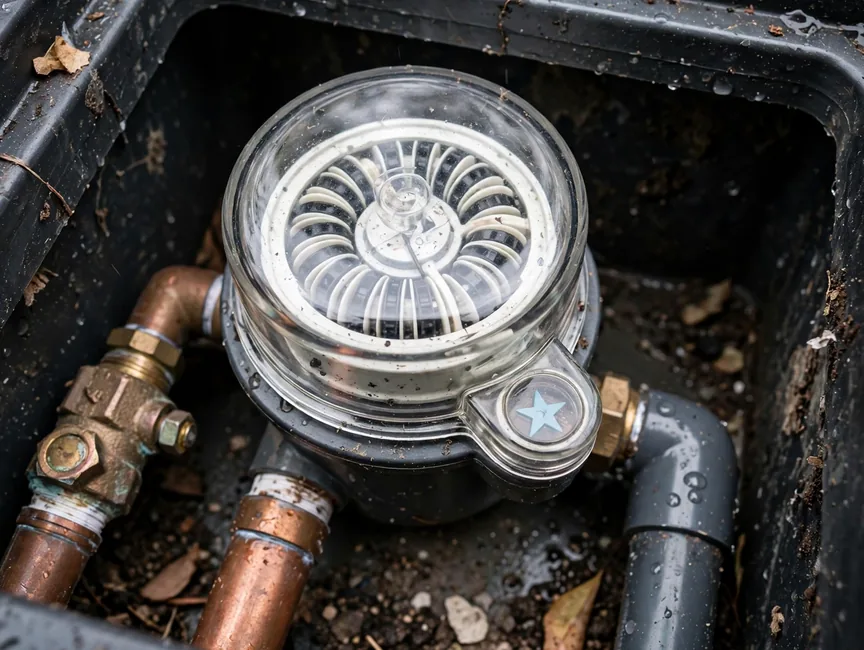 Water meter and leak indicator