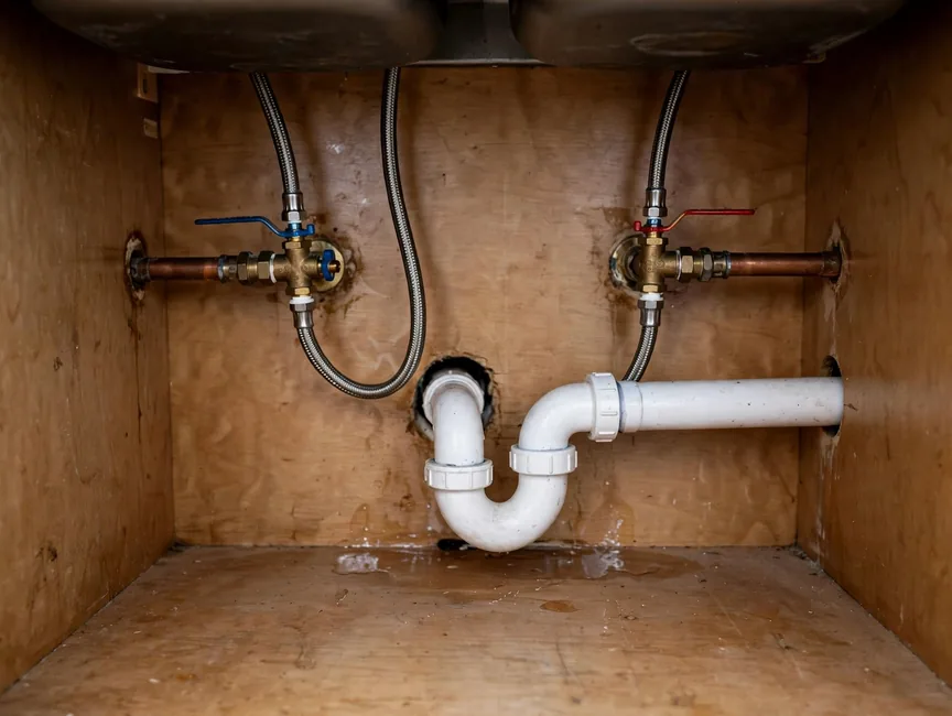 Kitchen sink supply lines
